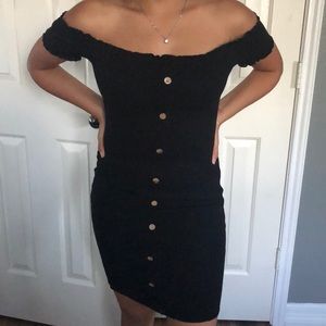 black off the shoulder dress